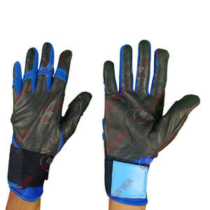 Gants de frappeur en cuir combo noir et bleu pour les joueurs de baseball Prix bon marché Protection des mains Gants de frappeur de baseball - Product Image 4