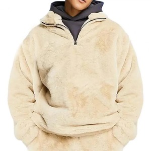 Thermal Men Jackets Winter Sweatshirt Half Zipper High Collar <b>Plush</b> Keep Warm Jacket Men Winter Hoodies Loose Pullover - Product Image 5