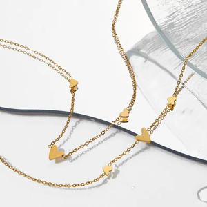 Estilo moderno Estilo simple Forma de corazón 16K Chapado en oro blanco Chapado en oro Pulseras chapadas en oro Collar tobillera - Product Image 1