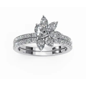 Anillo de Diamantes de Diseño de Corazón con Pétalos de Lujo, el Más Vendido, 1.013 Ct, Oro de 9, 14 y 18 Quilates, Proveedor Mayorista OEM - Product Image 1