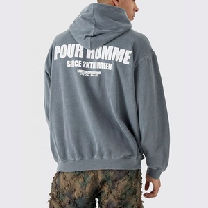 Sweat-shirts à capuche surdimensionnés pour hommes, personnalisés, en polaire d'hiver, de qualité supérieure, avec impression en relief, style streetwear - Product Image 5