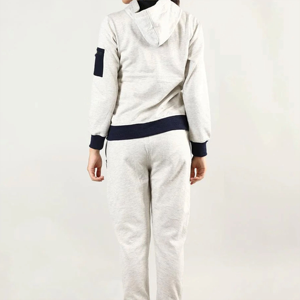 Conjunto de chándal con cremallera para mujer al por mayor ropa de calle clásica chándal con cremallera ajuste holgado cintura elástica cierre frontal transpirable - Product Image 5