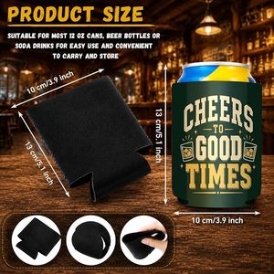 Beer Quote Can <b>Cooler</b> Sleeves 12oz Neoprene Insulated <b>Drink</b> Holders Keep <b>Drinks</b> Cold for Bar Party - Product Image 2