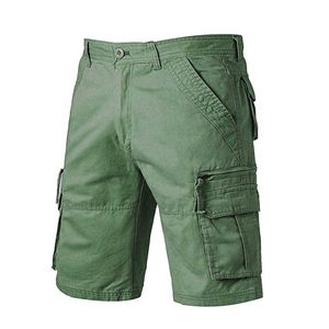 OEM Short de jogging décontracté pour hommes, short de sport personnalisé pour hommes, pantalon de sport Hip Hop, pantalon court Streetwear Cargo Kaki - Product Image 1