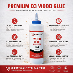 กาวติดไม้ KONSENT D3 500 กรัม กันน้ำ ยึดติดแน่น สำหรับงานเย็บหนังสือและงานไม้ - Product Image 1