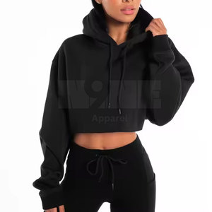 Sudadera Corta con Capucha para Mujer, Informal, para Uso en Invierno, con Logotipo Frontal, 100% Algodón, Transpirable, Múltiples Diseños - Product Image 1