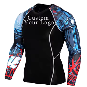 Rashguard de manga larga para hombre de la mejor calidad, liso, MMA, sublimación impresa, Fitness de invierno, OEM Rush Guard, deportes de alta calidad - Product Image 1