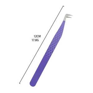 Nouvel ensemble de pinces à extensions de cils de précision en acier inoxydable avec pointe en fibre violette 2025, qualité allemande, pointues pour outils de cils - Product Image 4