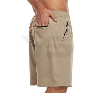 Pantalones cortos de gimnasio para hombre, cintura elástica, diseño sólido, informal, bolsillo antiarrugas, diseño personalizable, tus propios pantalones cortos de atletismo y Fitness - Product Image 3