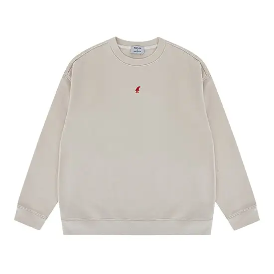 Lotte Duty Free tarafından kore moda giyim sörf paletleri amblem SweatShirt bej bej XL