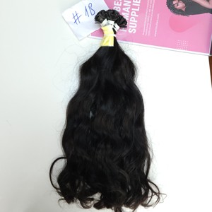 Extensiones de cabello humano de punta plana doble dibujado de lujo vietnamita real 100% éxito de ventas al por mayor queratina - Product Image 3