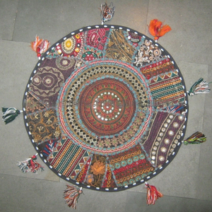 Embroidered Throw Pillow Covers Vintage Flowers Farmhouse Pillow <b>Cushion</b> Cases Home Decor Round Floral Pillow Case - Product Image 1