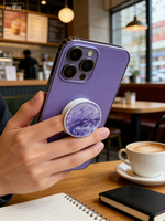 Diamant synthétique décoratif pliable DAM Brand Starry Sky Purple Shiny Adhesive Plegable Brillante pour téléphone portable