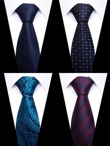 Hi-Tie 100%, corbata de seda para hombre, corbata azul de negocios sólida, 8,5 cm, lazo Formal de boda de lujo de alta calidad y corbatas para hombre - Product Image 3