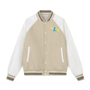 Blouson universitaire haute performance à manches longues pour homme avec col montant, écologique, respirant, pour l'hiver, avec logo frontal et doublure en laine - Product Image 5