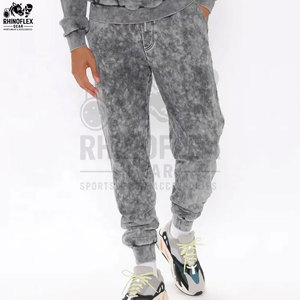 Survêtements personnalisés en denim délavé pour hommes, logo personnalisé, poids lourd, confortable, nouvelle arrivée, survêtements en denim délavé pour hommes - Product Image 5