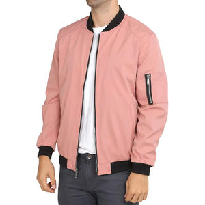 Chaqueta Bomber Deportiva con Cremallera y Manga Larga para Hombre, Chaqueta Bomber Rosa, Precio Bajo al por Mayor, Mejor Fabricante de Chaquetas Bomber - Product Image 4