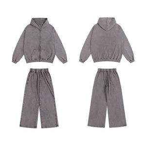 Conjuntos Deportivos Personalizados para Hombre, Hechos a Medida, Estilo Holgado, Lavado Ácido, Sudadera con Capucha y Cremallera, Pantalones Deportivos, Conjuntos Deportivos para Hombre - Product Image 5