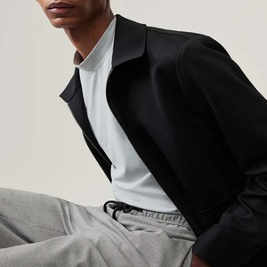 Camiseta Blanca de Algodón para Hombre, Gruesa, Ecológica, con Cuello Simulado y Tejido de Algodón Peinado - Product Image 3