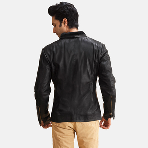 Veste en cuir classique pour homme, en cuir véritable durable, imperméable, respirant, écologique, avec logo personnalisable sur le devant - Product Image 2