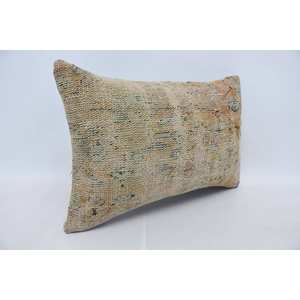 Beige Laine Kantha Patchwork Oreiller 16x24 Pouces De Luxe Rustique Floral Coussin pour Literie Sol Tissé Moelleux Vintage Carré - Product Image 3