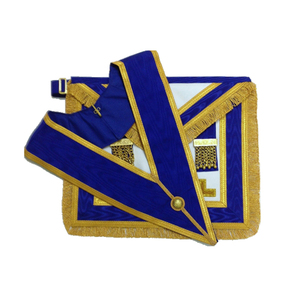 Mark Regalia sur mesure officier maçons collier en gros broderie techniques tablier motif imprimé Logo strass décoration - Product Image 1