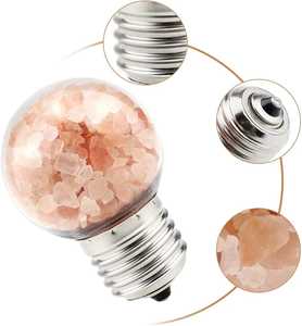 Lámparas de mesa LED de sal rosa del Himalaya Estilo de lujo Sombra Cuerpo de plástico Fuente de alimentación de CA Artesanía natural Pakistán E26/E14 Base de bombilla - Product Image 2