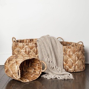 Juego de cestas de jacinto de agua artesanales multifuncionales, cestas de almacenamiento natural de precio más barato al por mayor - Product Image 2