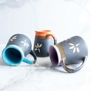 Pastel Color Ceramic Coffee Mug <b>Set</b> with Flower Motif | Cute <b>Tea</b> Cup and Saucer for Breakfast Use - Product Image 5