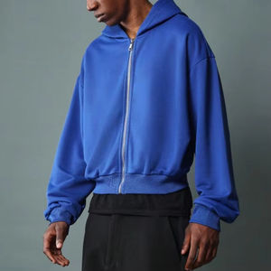 Sudadera con Capucha Corta de Algodón Grueso de Felpa Francesa Unisex Personalizada para Fabricantes de Ropa 2025, Estilo Vintage, Antiarrugas - Product Image 3