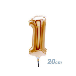 Celebration Essentials Gold 7 "Globos en forma de número Decoración de cumpleaños japonesa a granel - Product Image 1