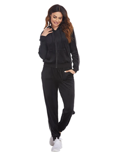 Chándal de moda para damas Último diseño Trajes de chándal de dos piezas sudaderas con capucha y pantalones para mujeres - Product Image 3