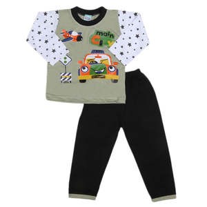 Costume 2 pièces à manches longues pour garçons - Vert - Product Image 4