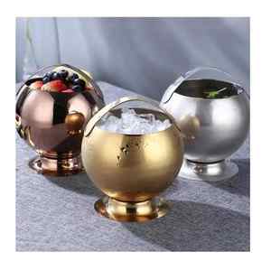 Modern Design Self Standing Stainless Copper <b>Bucket</b> with Tong for Chilled <b>Drinks</b> and Easy Serving Metal Cooler - Product Image 4