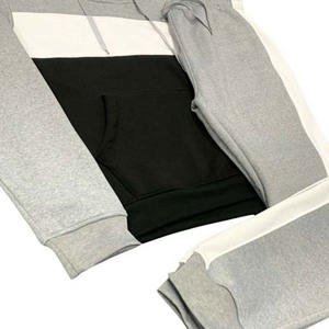 ชุดวอร์มผู้ชายแบบมีฮู้ด โลโก้สั่งทำใหม่ ผ้าคอตตอน 100% แห้งเร็ว ชุดสองชิ้น สีพื้นลำลอง - Product Image 5