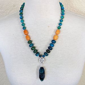 Collar grueso de resina de diseñador joyería llamativa hecha a mano para mujer - Product Image 5