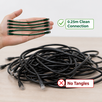 Kabel Patch Cat6 UTP Hijau 0.25m RJ45 8P8C Tanpa Kait (Snagless) Kabel Ethernet Berbahan Tembaga Murni 100% dengan Selubung PVC, Grosir Pabrik XXD