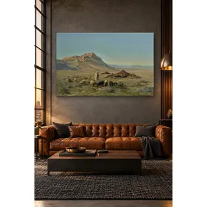 Fida Girardet, berger et son bétail dans le désert, impression sur toile - Product Image 1