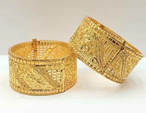 Venta al por mayor de alta calidad elegante 24K chapado en oro brazaletes de latón inoxidable pulseras de joyería de moda - Product Image 2