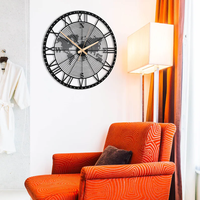 Exklusive Übergroße Dekorative Metalluhren mit Geräuschlosem Uhrwerk für Wohnzimmer, Schlafzimmer, Lobby, Moderne Wohnraumdekoration, Hochzeit