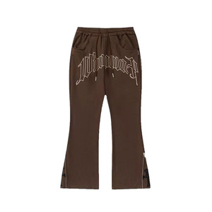 Wholesale Custom Oversized <b>Flared</b> Hip Hop Casual Cotton Color <b>Men</b> Flare Pants Factory Manufcature - Product Image 4