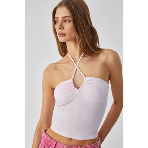 ETHIQUET URICI Bustier court fin à lacets et fines bretelles pour femme - Product Image 4