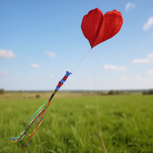 ว่าวรูปหัวใจ Bdt Softkite แบบสายเดี่ยว พร้อมสายยาว 30 เมตร และกรวยลมขนาด 160 x 180 + 450 ซม. สำหรับเล่นกลางแจ้ง - Product Image 3