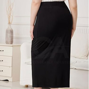 Plus Size Straight Cut <b>Skirt</b> Women Breathable Casual <b>Skirt</b> Women Plus Size Straight <b>Skirt</b> <b>Elastic</b> Waist Comfortable - Product Image 3
