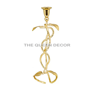 Portavelas dorado increíble hecho a mano con vidrio perfecto para un elegante salón dormitorio y comedor - Product Image 4