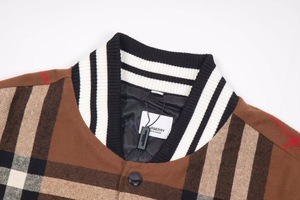 Blouson universitaire en denim de haute qualité avec imprimé tartan, broderie chenille, motif lettres, respirant, collection printemps - Product Image 2