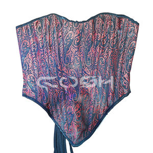 Corset Teddy en Brocart à Motif Paisley Gothique, avec Baleines en Acier et Effet Sculptant sur la Taille - Product Image 1