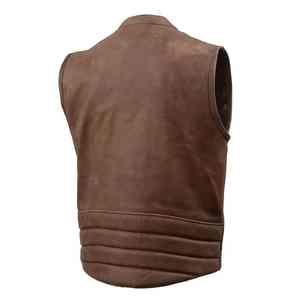 Gilet en cuir véritable de qualité supérieure chaud et imperméable pour l'automne et l'hiver avec un design unique sans manches, gilet en cuir pour hommes le plus demandé - Product Image 2