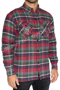 2024 vente en gros 100% flanelle tissu vêtements de sport hiver chemise bouton fermeture éclair fermeture avant gauche droite poitrine poches maille tissu - Product Image 2