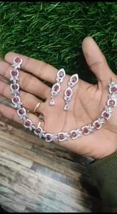 Hot Sale Rose Elegance Ruby Pendant Necklace with Matching Earrings <b>Set</b> for Ladies Special Occasions for Worldwide Supply - Product Image 3